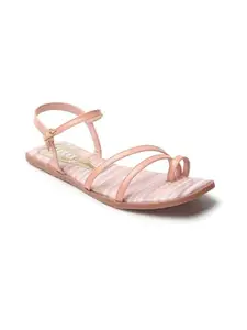 ELLE Women Sandal,Peach,UK-6
