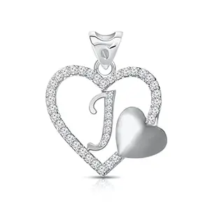 VSHINE FASHION JEWELLERY VSHINEJ Pendant initial Letter American Diamond Studded Pendant with Silver Chain Rhodium Silver Plated Collection Fashion Jewellery for Women, Girls, Boys and men-VSP1665R