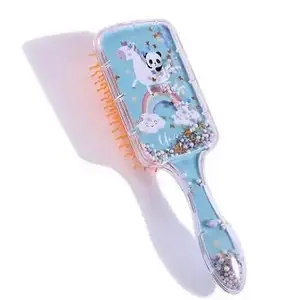 Love Nature Huda Professional Rectangle Unicorn Hair Brush,Paddle Detangling Hair Styling Brush Large Soft Bristle for Kids Girls Toddler Women Long Straight Curly Wet Dry