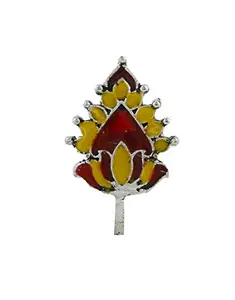 Anuradha Art Jewellery Stunning Yellow and Maroon Silver Finish Nose Pin for Women