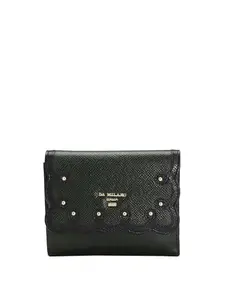 Da Milano Genuine Leather Green Flap & Zip Womens Wallet (10192)