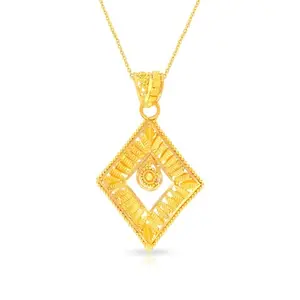 Malabar Gold & Diamonds Malabar Gold and Diamonds 22 KT (916) purity Yellow Gold Pendant PDABJCO015_Y for Women