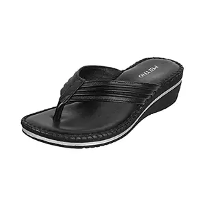 Metro Womens Synthetic Black Slippers (Size (6 UK (39 EU))