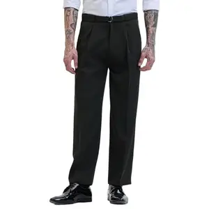 Snitch Dark Green Relaxed Fit Korean Ankle Length Trouser