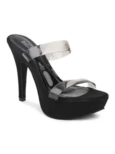 INC.5 Women Black Embellished Platform Heels
