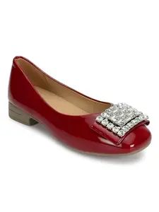 TRUFFLE COLLECTION Women's RS3629 Red Patent Leather Ballerina - UK 4