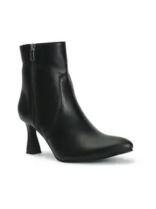 Elle Women's Fashionable Zip Boots Colour-Black, Size-UK 4