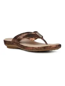 Inc.5 Womens Bronze Casual Thong Flat Comfort Sandals