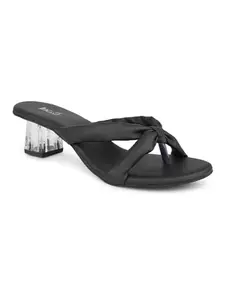 Inc.5 Women Black Solid One Toe Block Heels