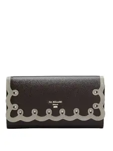 Da Milano Flap Leather Wallet for Women - Brown