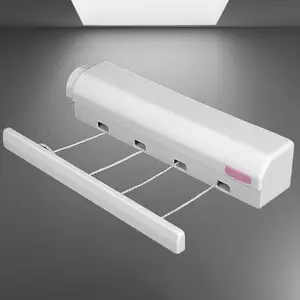 GETZET 4 Ropes Flexible Cloth Drying Stand for Rack Foldable Hanger Home Balcony Dryer Laundry Wet Dry Clothes Retractable Hanging Wall Mounted Suitable for Hotels, Terraces, Balconies Use.