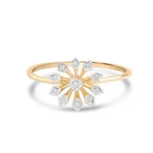 Mia by Tanishq Yellow Gold and Diamond Whimsy Bloom Ring(533825FBQMAA092BA000012, 1.196gm)