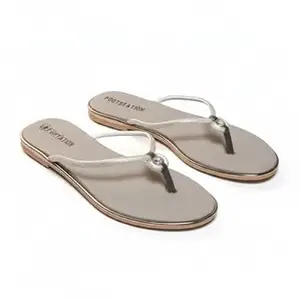 TrendStation Women's Flip Flops, Attractive Colour Glitter Footbed, Rhinestone Embellished Straps Slippers.