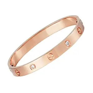 Jewels Galaxy Jewellery For Women Astonishing Rose Gold Plated Love AD Bracelet (CT-BNG-49139)