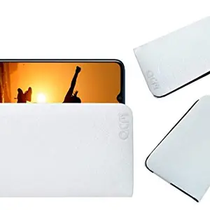 ACM Rich Soft Handpouch Carry Case Compatible with Gionee Max Pro Mobile Leather Cover White
