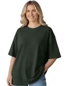 Mack Jonney Women’s Solid T-Shirt | Half Sleeve Crew Neck Cotton Blend Top | Casual Regular Fit Tee-M7310