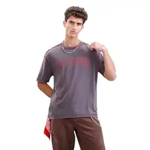 WROGN Men's 100% Cotton T-Shirt | Gothic Graphic with Contrast Stitch | Oversized Fit