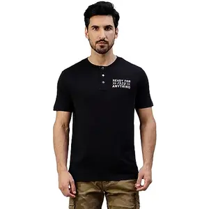 Royal Enfield Men's Regular Fit T-Shirt (TSS220048_Black