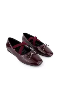DROP BOLD Square Toe Mary Jane Ballerinas for Women