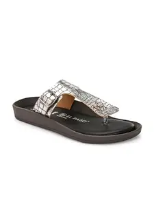 EL PASO Women Silver Faux Leather Casual Slip On Flats EPWYK2314Silver_7