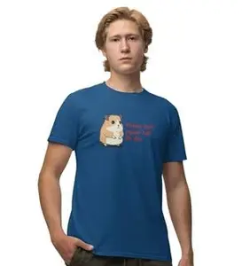 JD TRENDS Little Hamster Wants Love: Amazingly Printed (Blue) T-Shirt for Singles