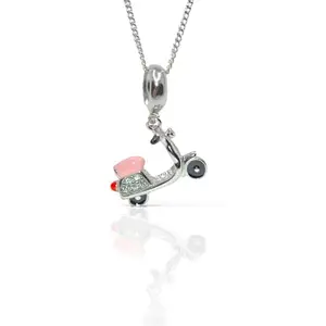 LUXEVOGUE Womens Pendant and Charm | Teen Up 18K Rhodium Plating | AAA Cubic Zirconia 92.5 Sterling Silver | White Gold #66