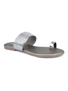 Inc.5 Women Gun Metal Embellished One Toe Flats