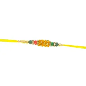 SKN Jewellery Multi-Colour Stone Rakhi for Brother (SKN-2804) (Pack of 1)