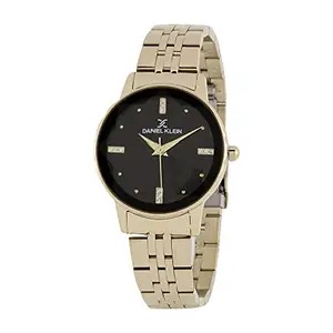 Daniel Klein Stainless Steel Analog Black Dial Women's Watch-DK.1.12795-6