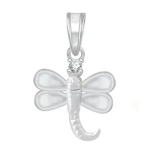 THE MARKETVILLA 925 Sterling Silver Butterfly Flower Shape Pendent Locket In Cz God Pendant For Man & Women