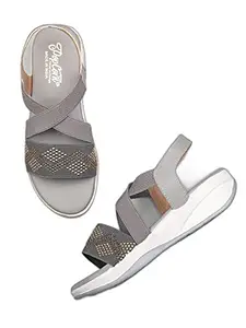 WalkTrendy Walktrendy Womens Synthetic Grey Sandals - 4 UK (Wtwf502_Grey_37)