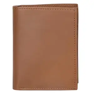 DSNS Leather Credit Card Holder Wallet for Men Women Travel Accessory Tan