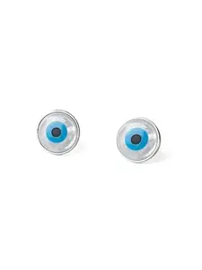 Mannash 925 Sterling Silver|Evergreen Evil Eye Rose Gold Plated Sterling Silver Stud Earrings | Gifts for Women, Girls, Wife, Mother, Girlfriend| With Certificate of Authenticity and 925 Stamp