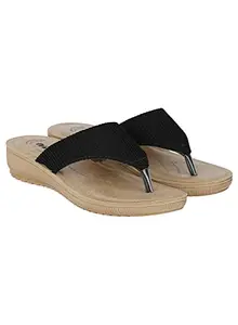 inblu Stylish Fashion Sandal/Slipper for Women | Comfortable | Lightweight | Anti Skid | Casual Office Footwear (MF29_BLACK_38)