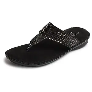 XE Looks Stylish Black slipon Slippers, sandals for women