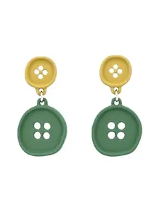 Kairangi Earrings for Women and Girls Drop Earrings for Girls | Multicolor Shirt Button Designed Drop Earrings | Birthday Gift for girls and women Anniversary Gift for Wife
