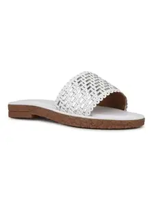 Inc.5 Womens White Casual Solid Round Toe Flats