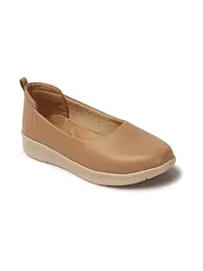 ICONICS Women Ballernia Shoes Colour- Camel Size-UK 7