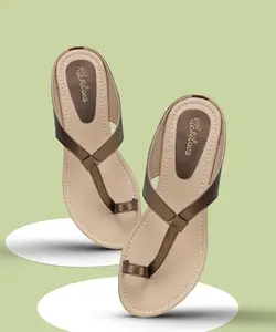 Picktoes PT-402 Women's Copper Synthetic Leather Casual Flat Sandal