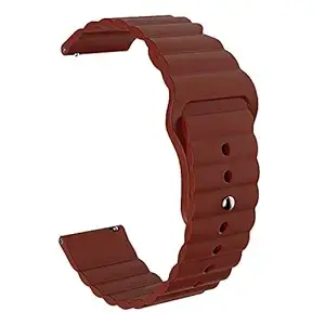 ACM Watch Strap Wave Design Silicone Belt 22mm compatible with Pebble Neo Smartwatch Sports Band