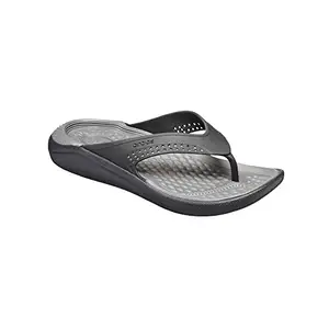 Crocs unisex-adult LiteRide Flip Black/Slate Grey Flip-Flop - 4 UK Men/ 5 UK Women (M5W7) (205182-0DD)