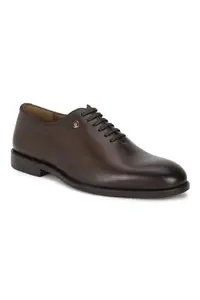 Louis Philippe Men Brown Leather Oxford Shoes