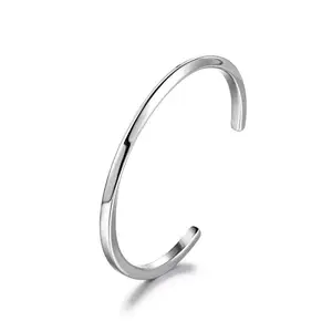 MYKI Lustrously refined Elegant Stainless Steel Open Cuff Bracelet For Women & Mens