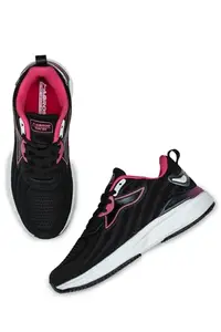 ABROS Women's Juliet ASSL0191 Sports Shoes|Running Shoes|Walking Shoes_Black/Fuchsia_6UK