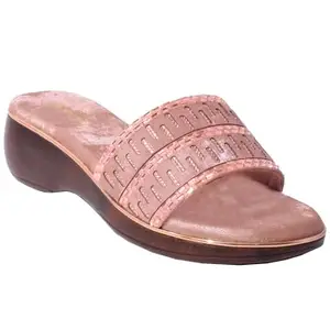 SHOEMILL Women's Comfort Slide Sandals, Perforated Design, Pink (ROSE GOLD, UK Footwear Size System, Adult, Women, Numeric, Medium, 5)