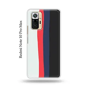 The Little Shop The Little Shop Designer Printed Soft Silicon Back Cover for Redmi Note 10 Pro Max (White&Red Rainbow)