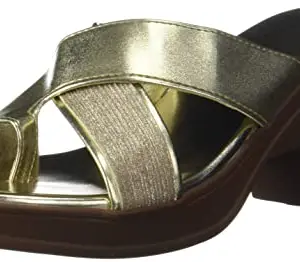 WalkTrendy Womens Gold Sandals With Heels - 3 Uk (Wtdw243_Gold_36)