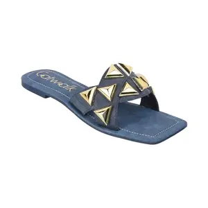 Catwalk Women Stylised Platforms Slip-On 10813 (Blue-8)