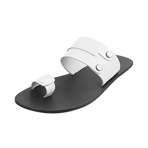 Metro Mens Leather White Slippers (Size (11 UK (45 EU))
