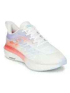 ABROS Vigor Running Sports Shoes Breathable Upper Mesh with Hyperfuse Sole Memory Foam Insole Casual Walking & Gym Shoes for Mens (White/Orange 8)